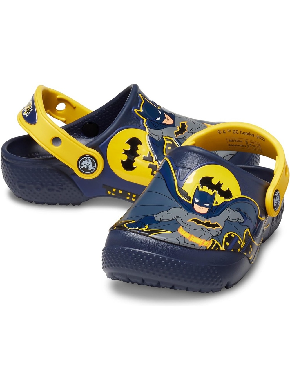 NWT Crocs Kids Batman Patch Clogs J3 Youth 3 DC Comics Superhero Shoes